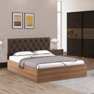 Temoc Queen Size Bed with Storage in Exotic Teak Finish by A Fern India