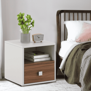 Aromid Bed Side Table in Frosty White Colour by Fern India