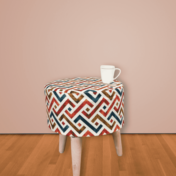 Sixela Seating Stool with Zig-Zag Design by Fern India