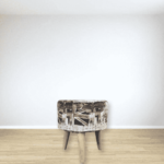 Sixela Seating Stool with UK Print by Fern India