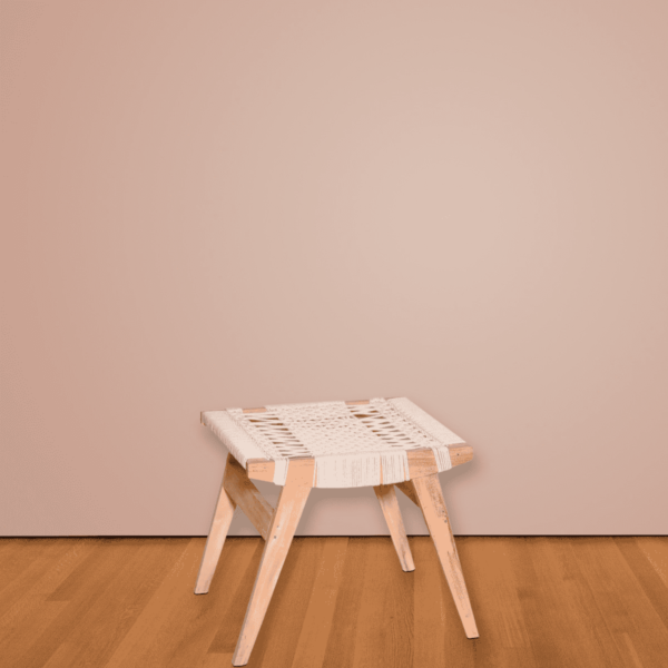 Emarcam Seating Stool In Cream Colour By Fern India