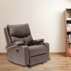 Atanih Leatheratte 1 Seater Recliner in Brown Color By FernIndia.com