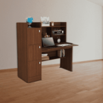 Renneiw Hutch Table in Rigato Walnut Finish by Fern India