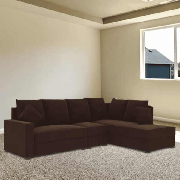 Nadroj LHS Sectional Sofa In Brown Colour by FernIndia.com