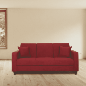 Abla 3 Seater Sofa in Garnet Red Colour By FernIndia.com