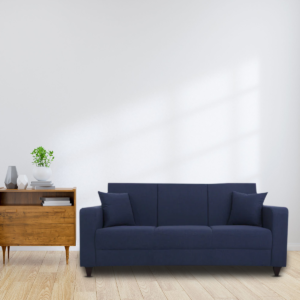 Abla 3 Seater Sofa in Navy Blue Colour by FernIndia.com