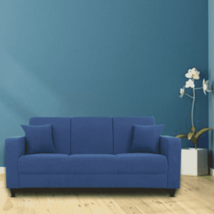 Abla 3 Seater Sofa in Denim Blue Colour by FernIndia.com