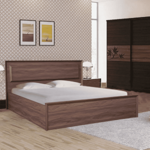 Krats King Size Bed with Storage in Walnut Finish By Fern India