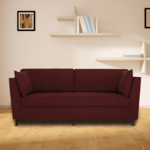 Adnarim 3 Seater Sofa in Garnet Red Colour by FernIndia.com