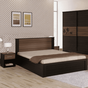 Somsoc Queen Size Bed with Storage in Wenge Finish by Fern India