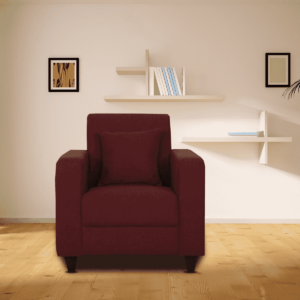 Abla 1 Seater Sofa in Garnet Red Colour by FernIndia.com