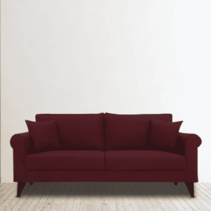 Ogeuf 3 Seater Sofa in Garnet Red Colour by FernIndia.com