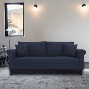 Ogeuf 3 Seater Sofa in Navy Blue Colour by FernIndia.com