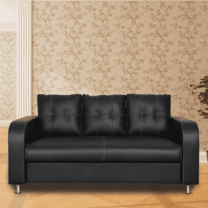 Akanat 3 Seater Sofa in Matte Black Colour by FernIndia.com