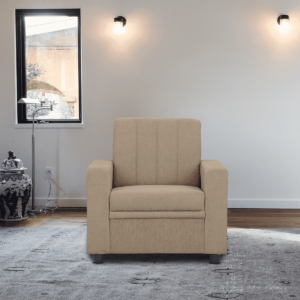 Tragttuts 1 Seater Sofa in Beige Colour By FernIndia.com