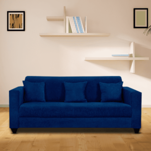 Aluben 3 Seater Sofa In Blue Colour By FernIndia.com