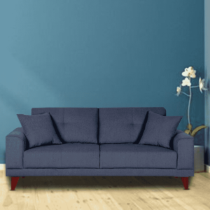 Oinotna 3 Seater Sofa in Navy Blue Colour by FernIndia.com