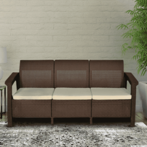Aog 3 Seater Sofa in Season Rust Brown Colour by FernIndia.com