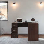 Ozam Office Table in Walnut Brown Colour by Fern India