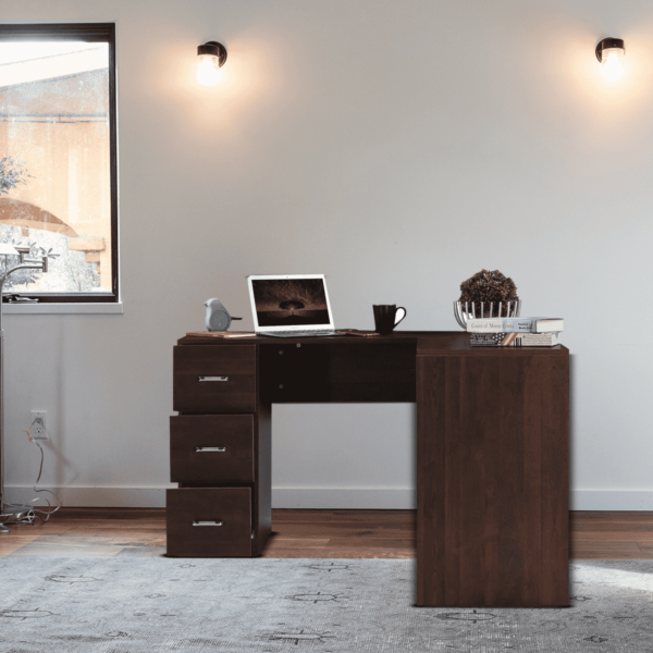 Ozam Office Table in Walnut Brown Colour by Fern India
