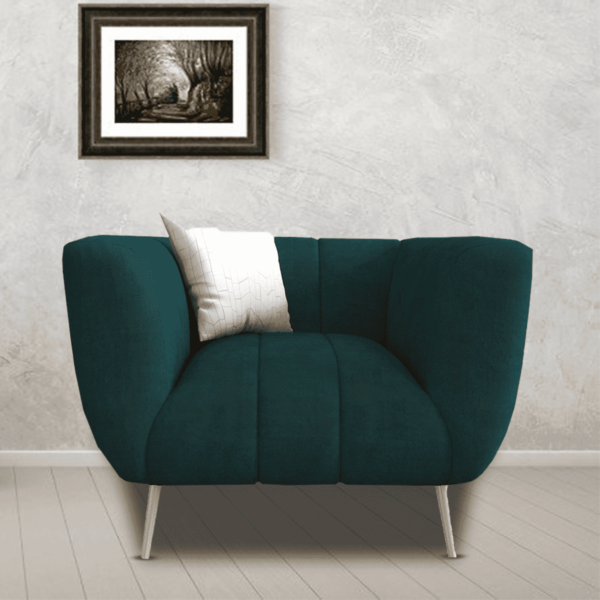 Niwrad 1 Seater Sofa in Bottle Green Colour by FernIndia.com
