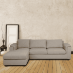 Serdna RHS 3 Seater Sofa with Lounger in Beige Colour by FernIndia.com