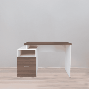 Yelkrab Study Table in Matte Frosty White & Walnut Brown Finish by Fern India