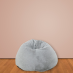 Premium Fur Obmuj Bean Bag with Beans in Grey Colour by Fern India