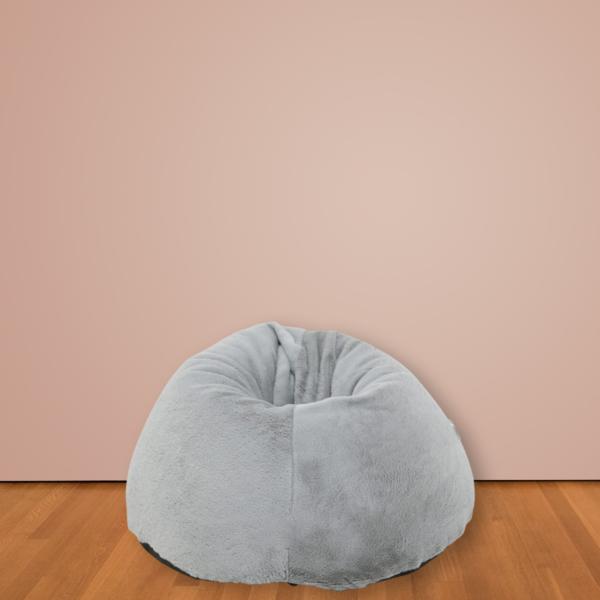 Premium Fur Obmuj Bean Bag with Beans in Grey Colour by Fern India