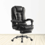 Manager Office Chair with Massager & Footrest in Black Colour by Fern India