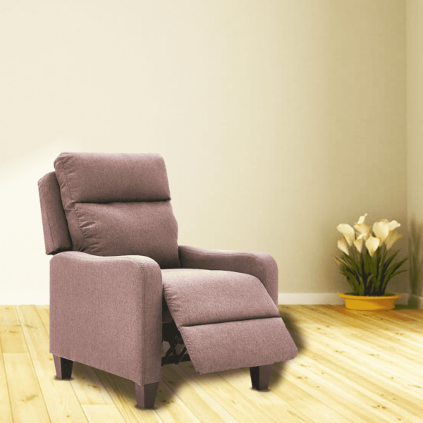 Rotnev Manual Pushback Recliner In Brown Color by FernIndia.com