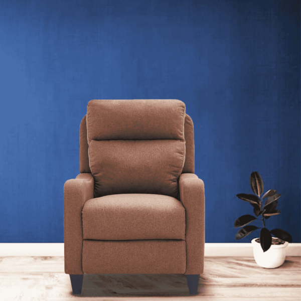Rotnev Manual Pushback Recliner In Tan Color by FernIndia.com
