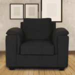 Serdna 1 Seater Sofa in Charcoal Grey Colour by FernIndia.com
