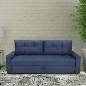 Seni Sofa Cum Bed In Navy Blue Color By FernIndia.Com