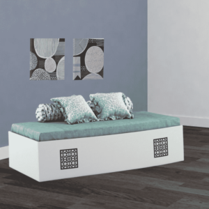 Ovil Day Bed with storage In Frosty White Colour by A Fern India