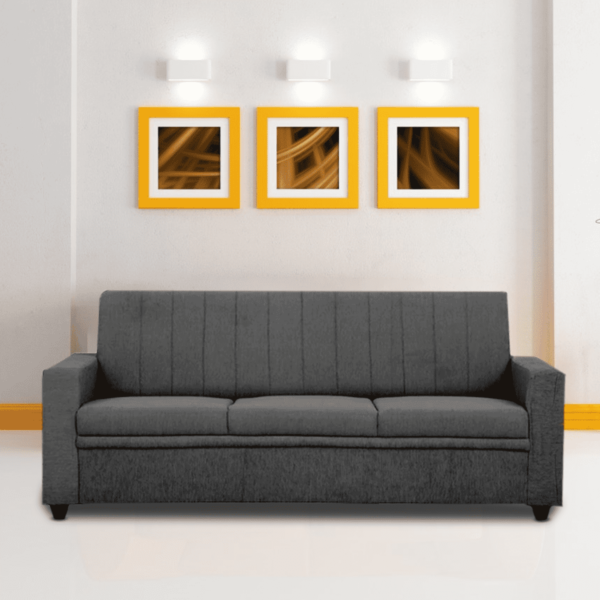 Tragttuts 3 Seater Sofa in Charcoal Grey Colour by FernIndia.com