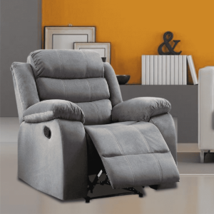 Oir 1 Seater Manual Recliner in Grey Colour by FernIndia.com