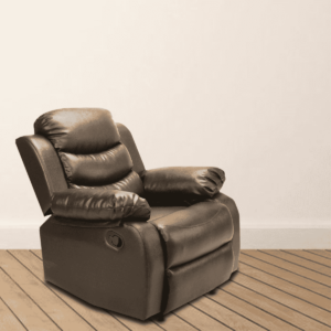 Ardnaxela Leatherette 1 Seater Recliner with Pullout Level in Dark Brown colour By FernIndia.com