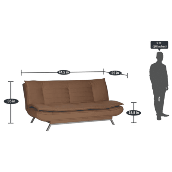 Ode Sofa Cum Bed in Brown Colour by FernIndia.com