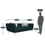 Niwrad 3 Seater Sofa in Bottle Green Colour by FernIndia.com