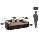 Drofhtarts 3 Seater Sofa in Blue colour by FernIndia.com