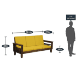 Enacihc Solid Wood 3 Seater Sofa in Provincial Teak Finish by FernIndia.com