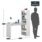 Hctuh Corner Study Table in Frosty White Colour by Fern India