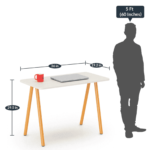 SOS Ynop Study Table in Irish Cream & Orange Finish by Fern India