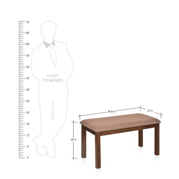 Jeltus Solid Wood Dining Bench in Brown Colour by Fern India
