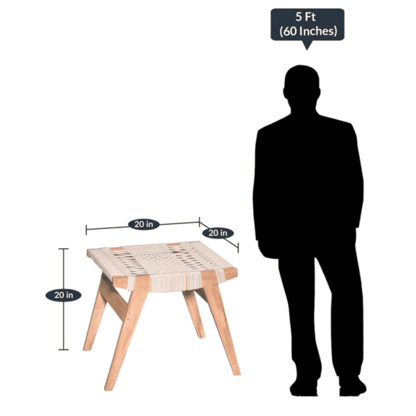 Emarcam Seating Stool In Cream Colour By Fern India
