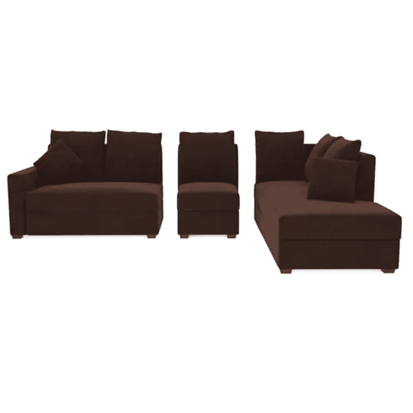 Nadroj LHS Sectional Sofa In Brown Colour by FernIndia.com