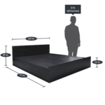 Noiram Queen Size Bed with Storage in Wenge Finish by Fern India