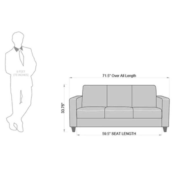 Abla 3 Seater Sofa in Navy Blue Colour by FernIndia.com