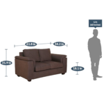 Serdna 2 Seater Sofa in Chestnut Brown Colour by FernIndia.com